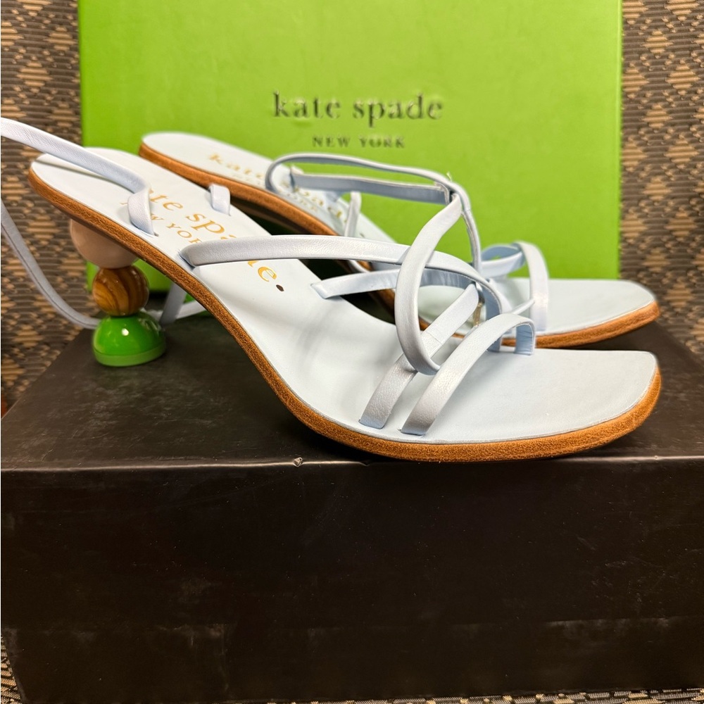Kate Spade Light Blue charmer strappy sandal 7.5 size